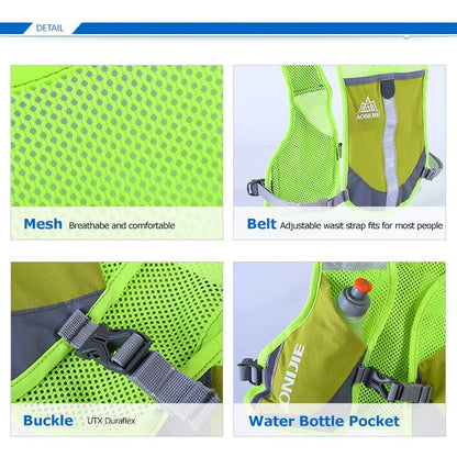 AONIJIE Reflective Running Vest Hydration Backpack  - GRAY