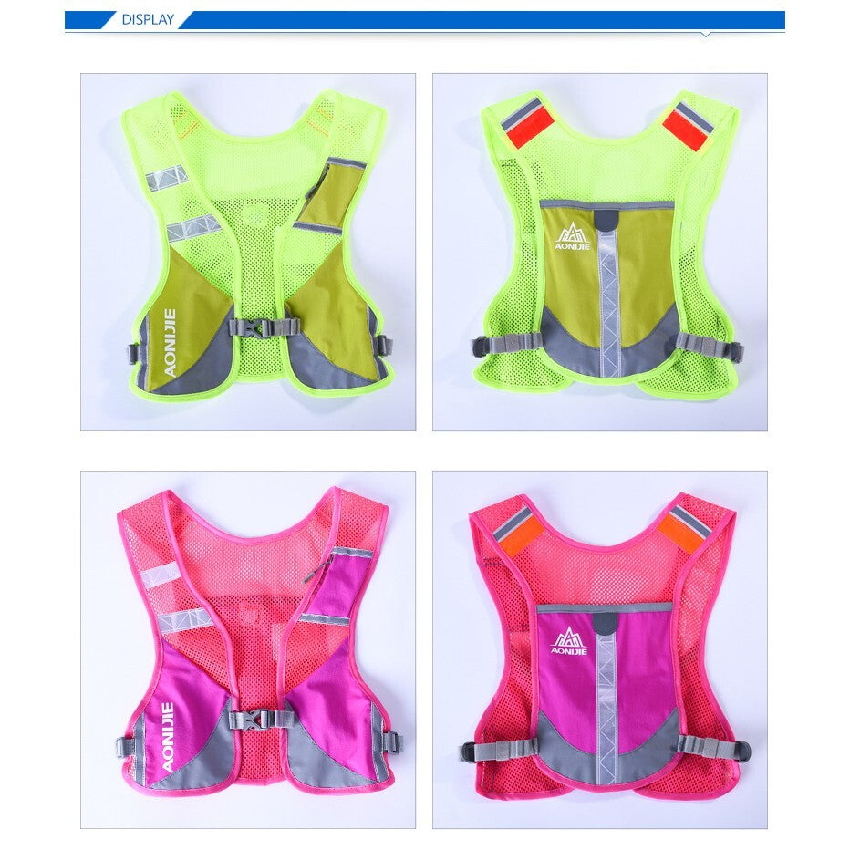 AONIJIE Reflective Running Vest Hydration Backpack  - GRAY