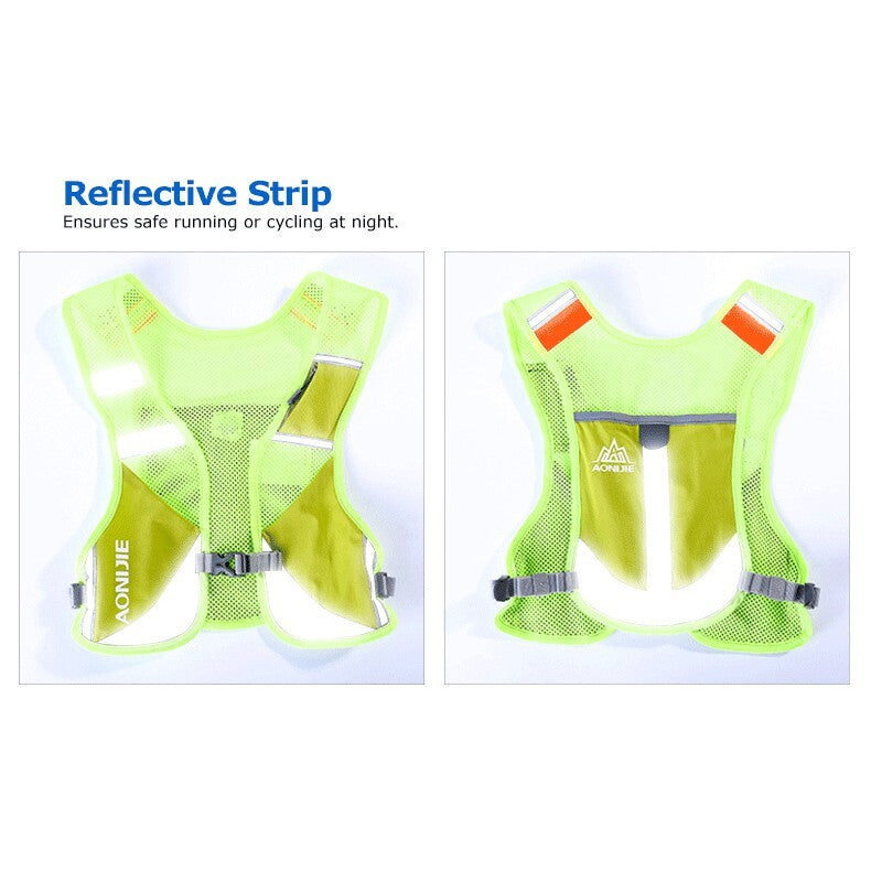 AONIJIE Reflective Running Vest Hydration Backpack - GREEN