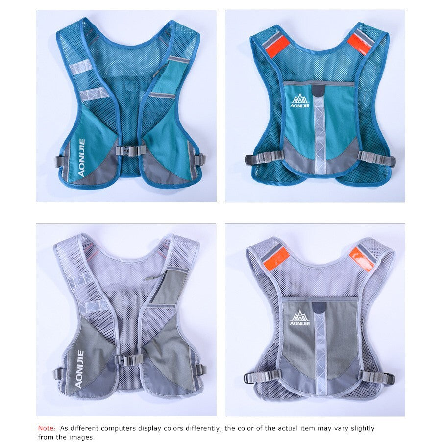AONIJIE Reflective Running Vest Hydration Backpack  - GRAY