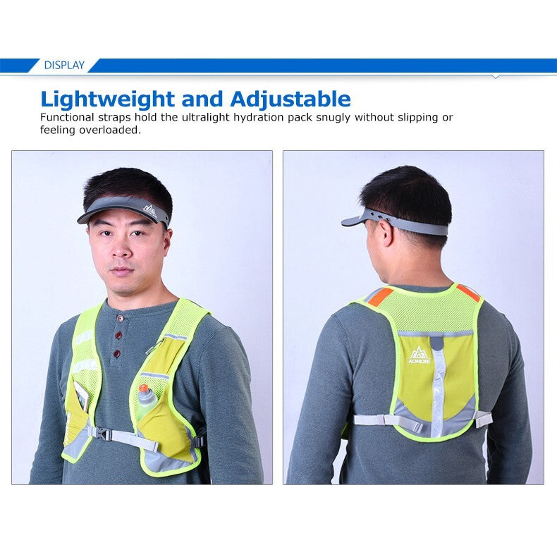 AONIJIE Reflective Running Vest Hydration Backpack  - ROSE