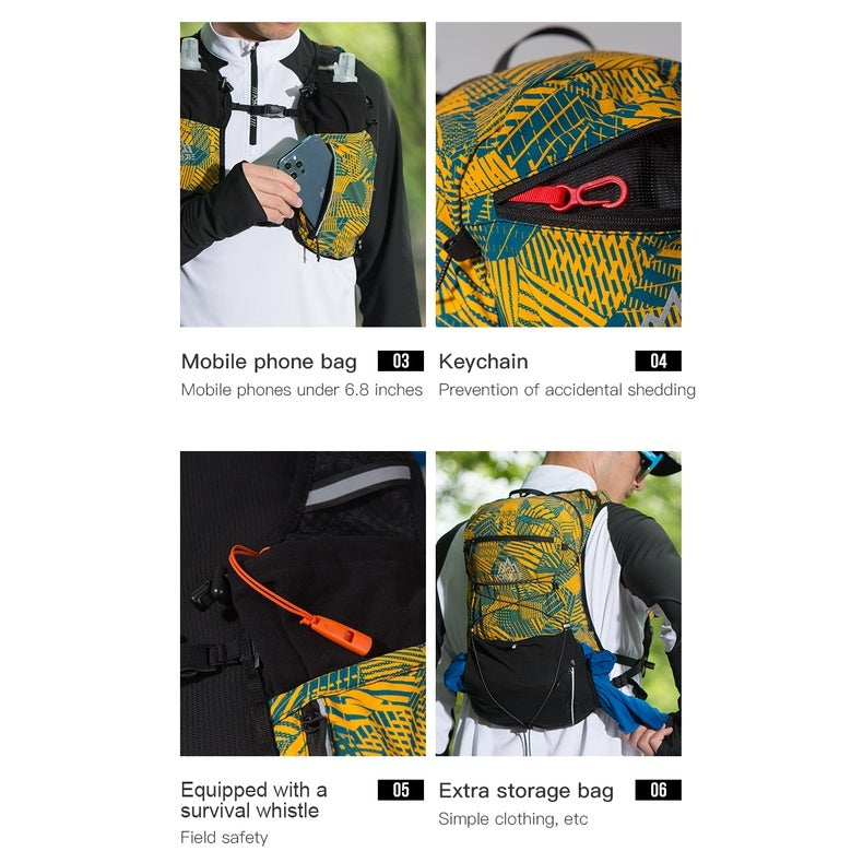 AONIJIE C9112 12L Hydration Backpack Running Vest [S/M] - YELLOW