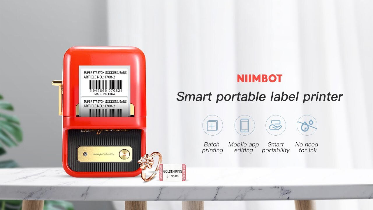 NIIMBOT [ B21 ] Label Printer 20-50mm Width - RED