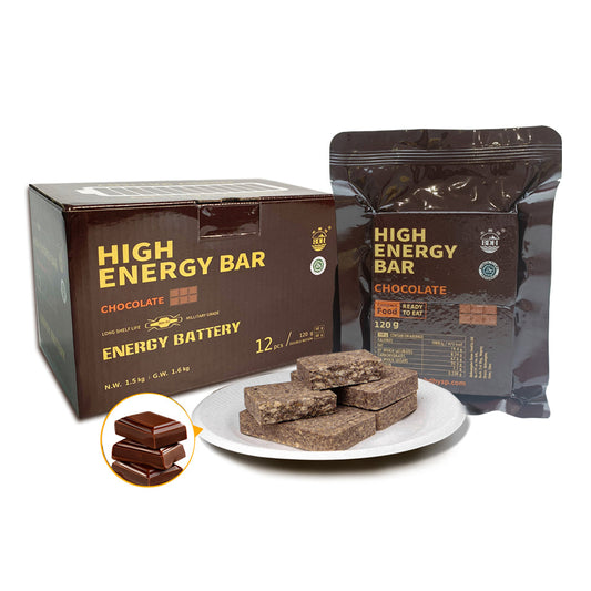 1 CASE of CHOCOLATE High Energy Bar - 9 Boxes x 12 pcs - Exp. Date 2044
