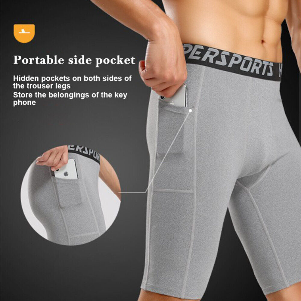 MEN'S Compression Running Shorts - LIGHT BLUE