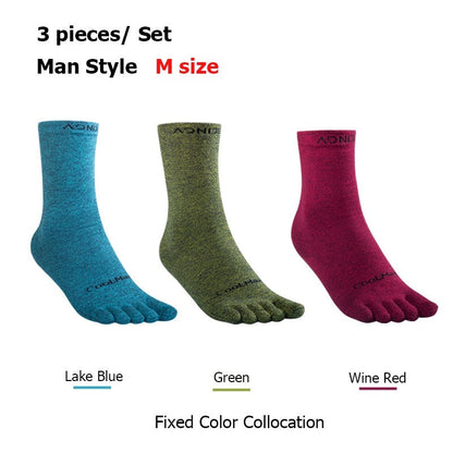 AONIJIE E4830 Cool Max Toe Socks [3 pairs] - MEDIUM