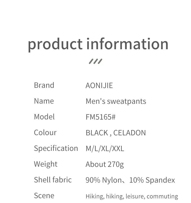 AONIJIE FM5165 Quick Drying Sports Trousers [XLarge] - GRAY/GREEN