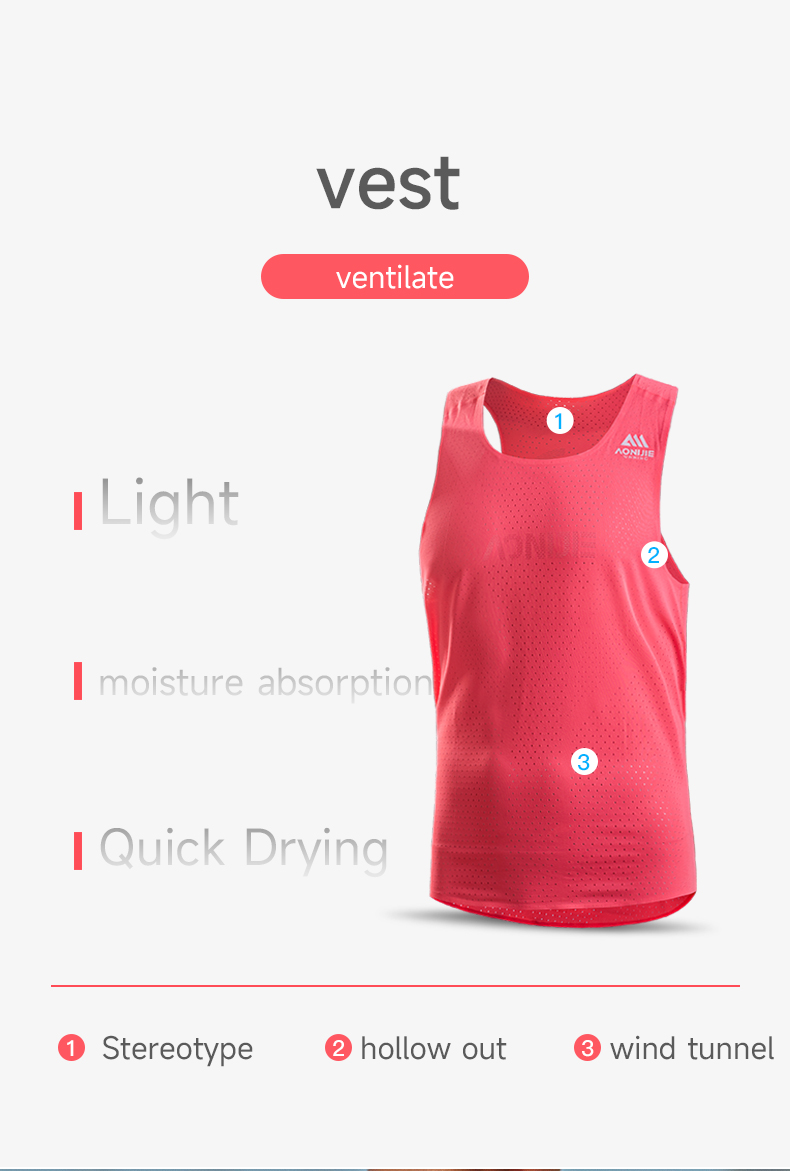 AONIIJIE FM5188 Men's Sports SINGLET [Pink] - MEDIUM