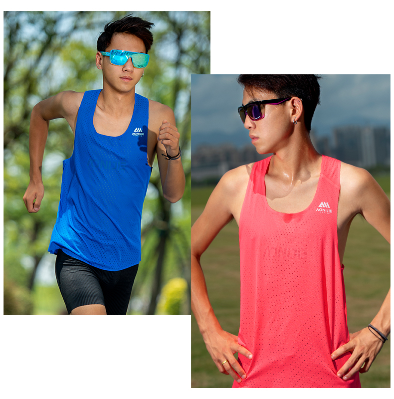 AONIIJIE FM5188 Men's Sports SINGLET [Pink] - MEDIUM