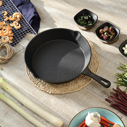 Happiness CAST IRON SET - 3 pans with 2 glass lids - Pre Seasoned