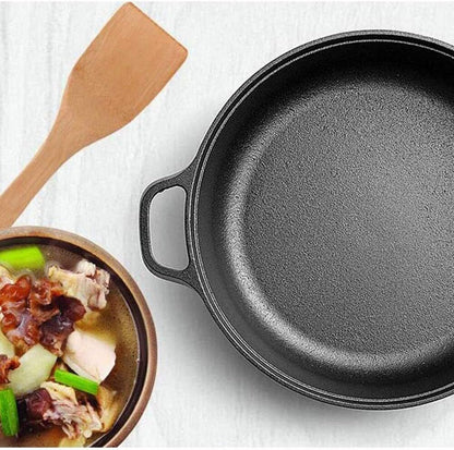 Happiness CAST IRON COOKING PAN 33cm x 9cm with glass lid