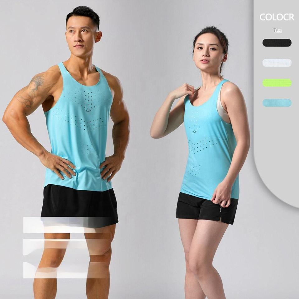 SPORTEX Ultra Light 50G Seamless Quick Dry Running Singlet [Unisex] - FLUORESCENT GREEN
