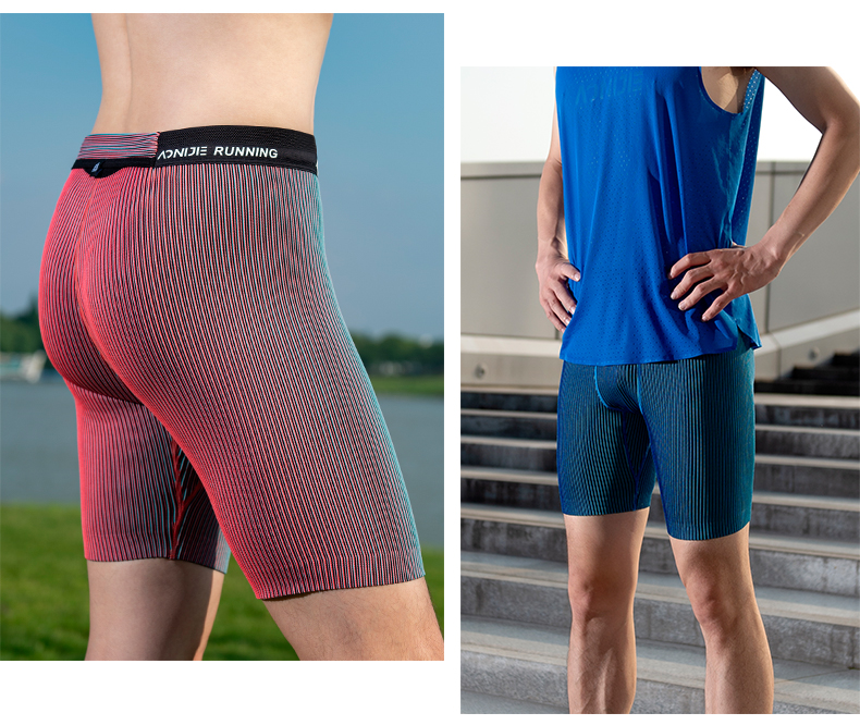 AONIJIE FM5168 Men's Sport Tight Shorts [Blue] - MEDIUM