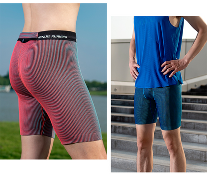 AONIJIE FM5168 Men's Sport Tight Shorts [Blue] - MEDIUM
