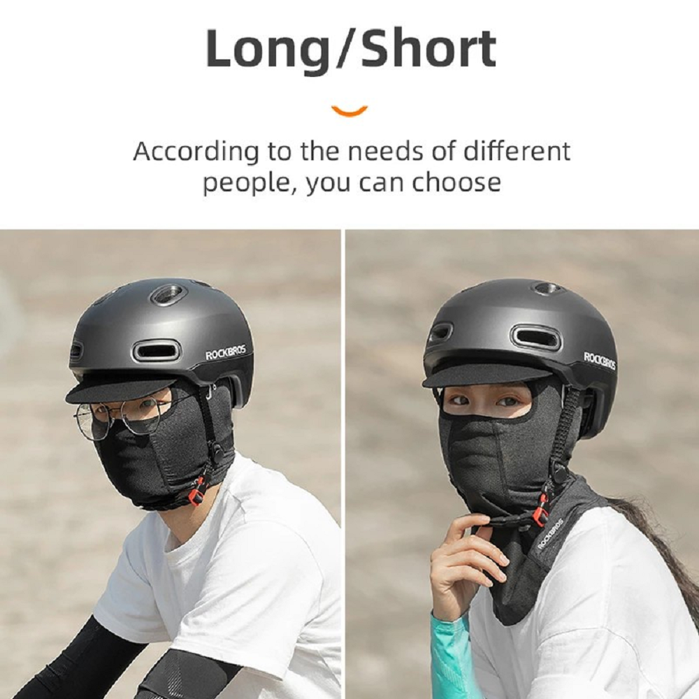 ROCKBROS Breathable Cycling Face Mask/Neck Cover [with holes for Glasses] - BLACK