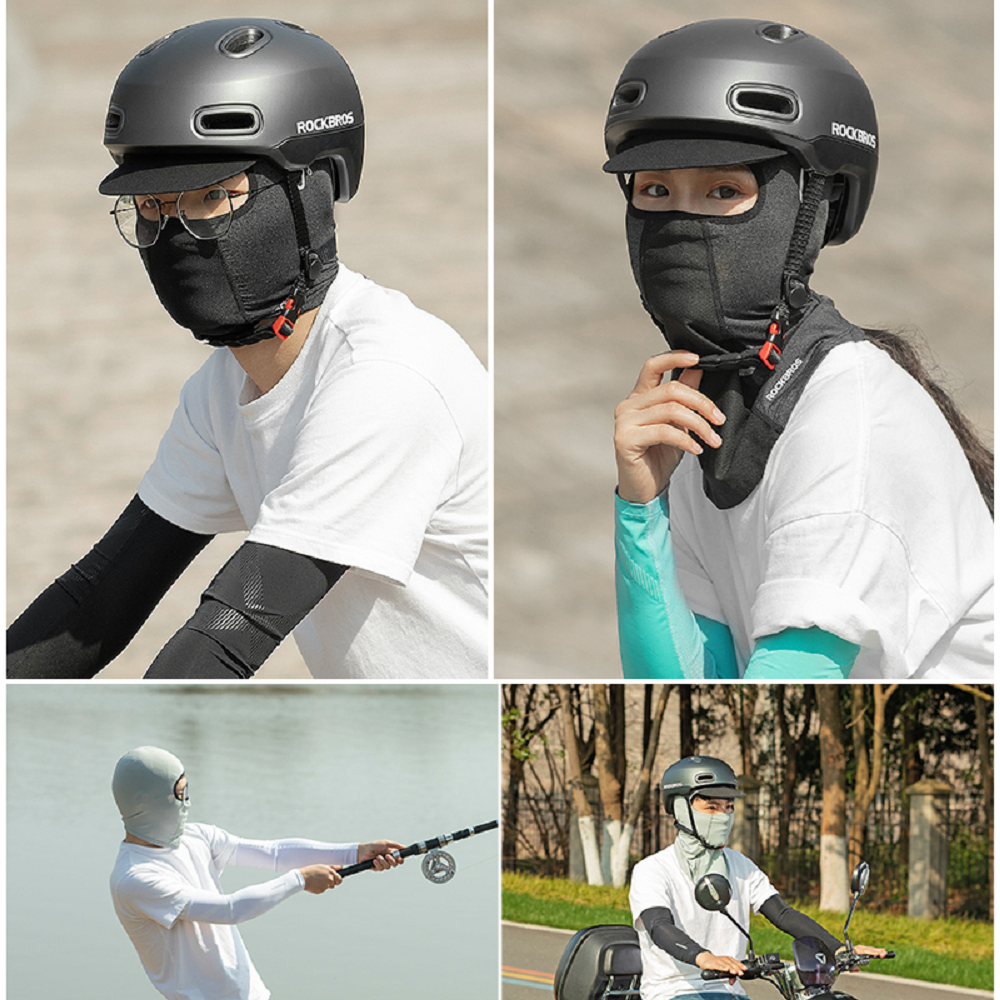 ROCKBROS Breathable Cycling Face Mask/Neck Cover [with holes for Glasses] - BLACK