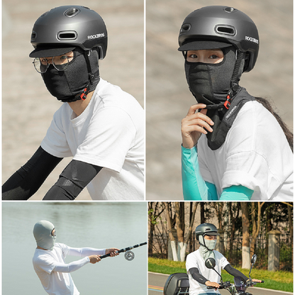 ROCKBROS Breathable Cycling Face Mask/Neck Cover [with holes for Glasses] - BLACK