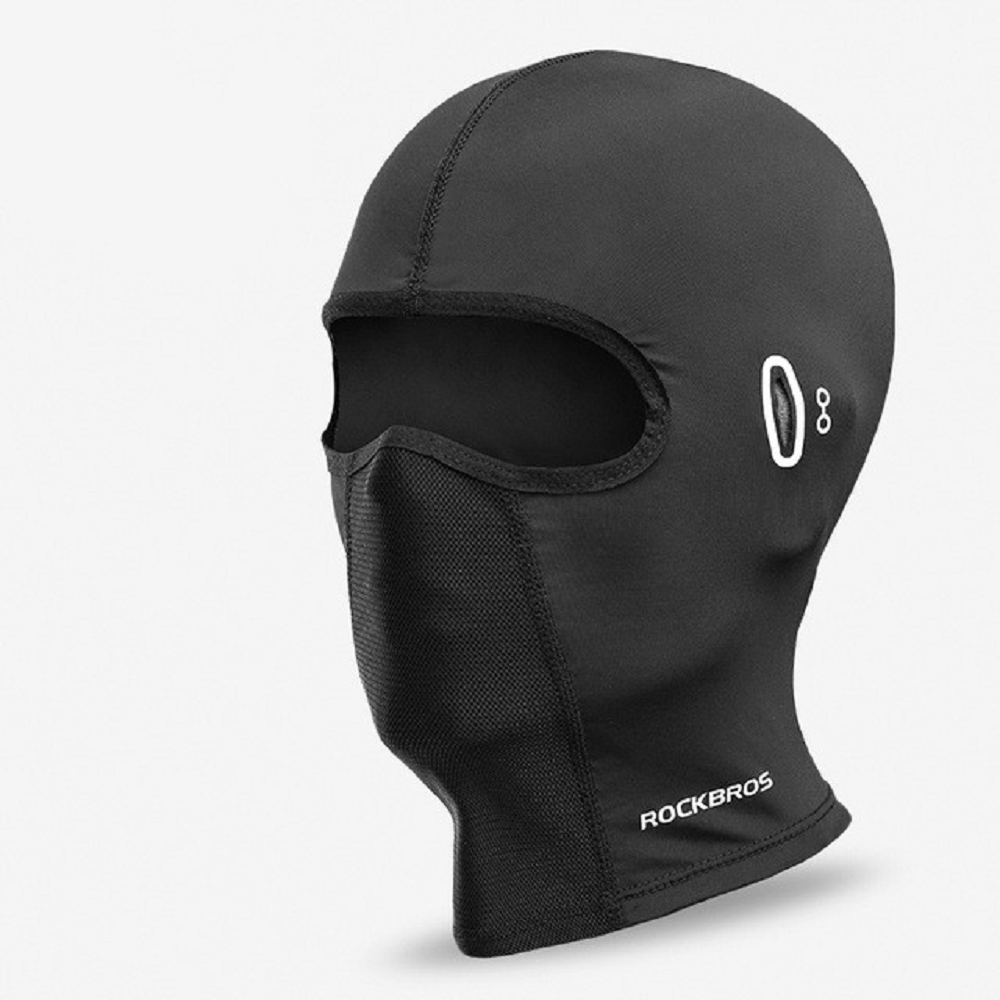 ROCKBROS Breathable Cycling Face Mask/Head Cover [with holes for Glasses] - BLACK