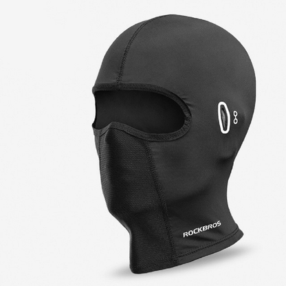 ROCKBROS Breathable Cycling Face Mask/Head Cover [with holes for Glasses] - BLACK