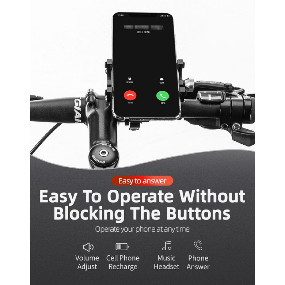 ROCKBROS Motorcycle MOBILE PHONE HOLDER [Aluminum Alloy] - BLACK