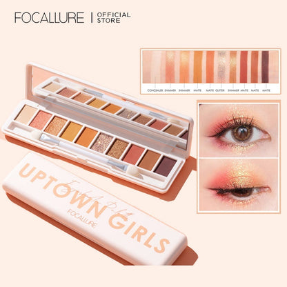 Focallure 10 Colors Eye shadow Palette [ Uptown girl ]