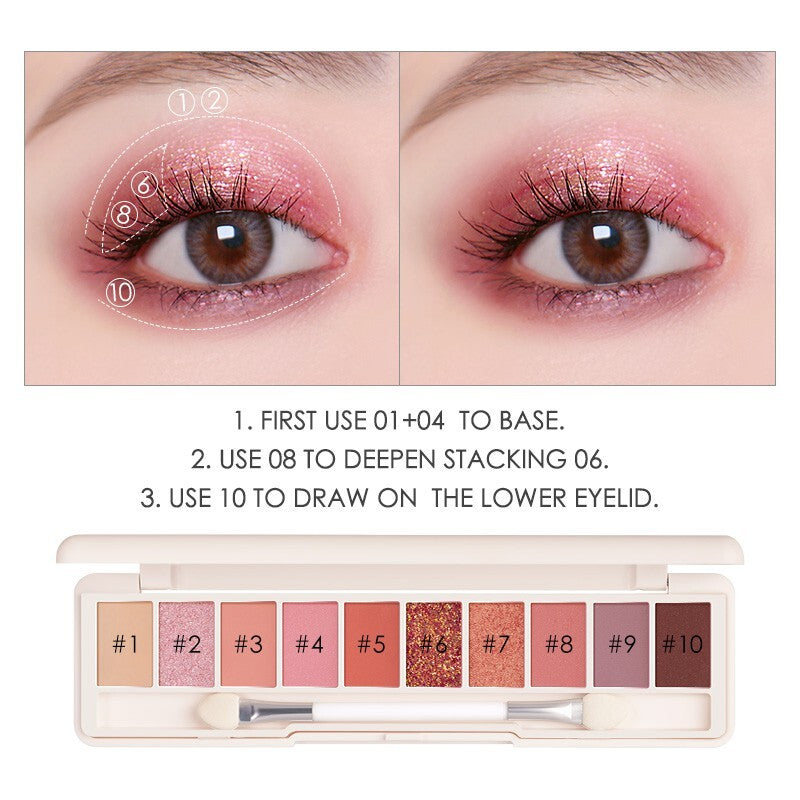 Focallure 10 Colors Eye shadow Palette [ Uptown girl ]