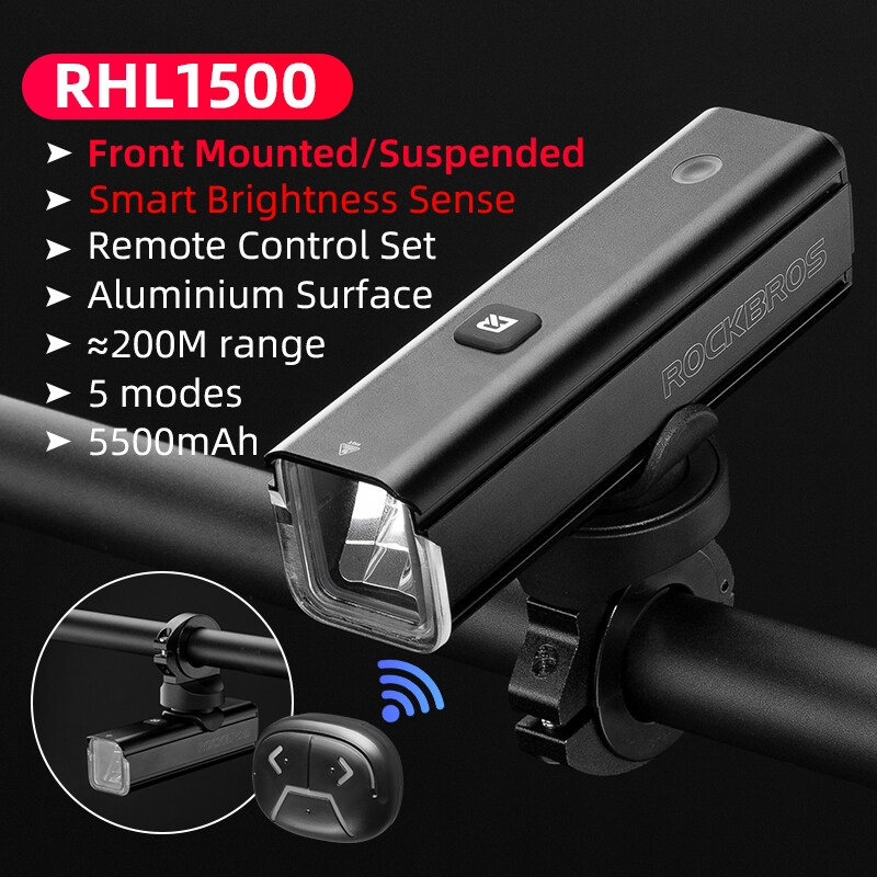 ROCKBROS 1500 Lumens BICYCLE FRONT LIGHT [Rechargeable]