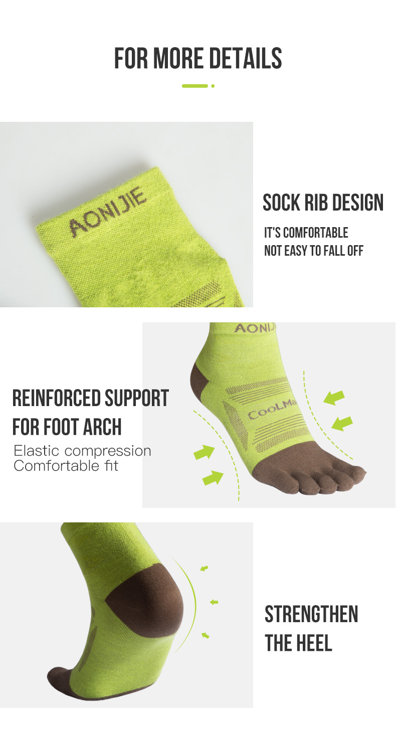 AONIJIE E4838  Running Toe Socks [3 pairs] - LARGE