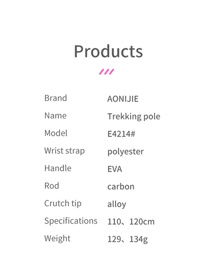 Aonijie E4214 120cm carbon Running Trekking Pole [1 PAIR] - PINK