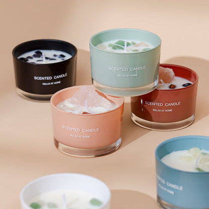 Citta Soy Wax Crystal Stone SCENTED CANDLE | Champagne Ginger and Orange w/ BOX