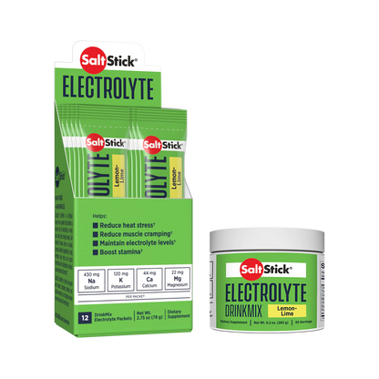 SaltStick Electrolyte DrinkMix - Lemon Lime - 40 Servings Tub