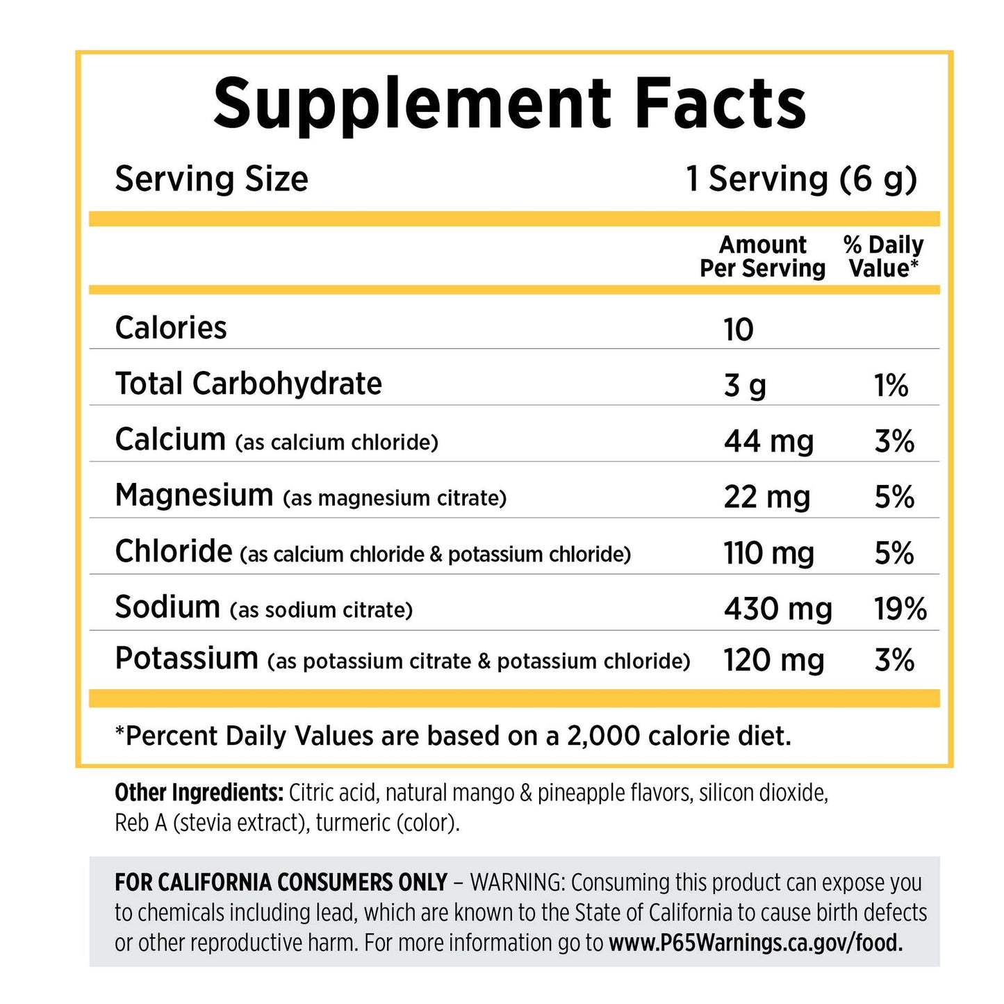 Saltstick Electrolyte DrinkMix (Tropical Mango) - Single Serve Stick Pack