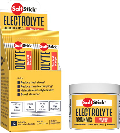 SaltStick Electrolyte DrinkMix - Tropical Mango - 40 Servings Tub