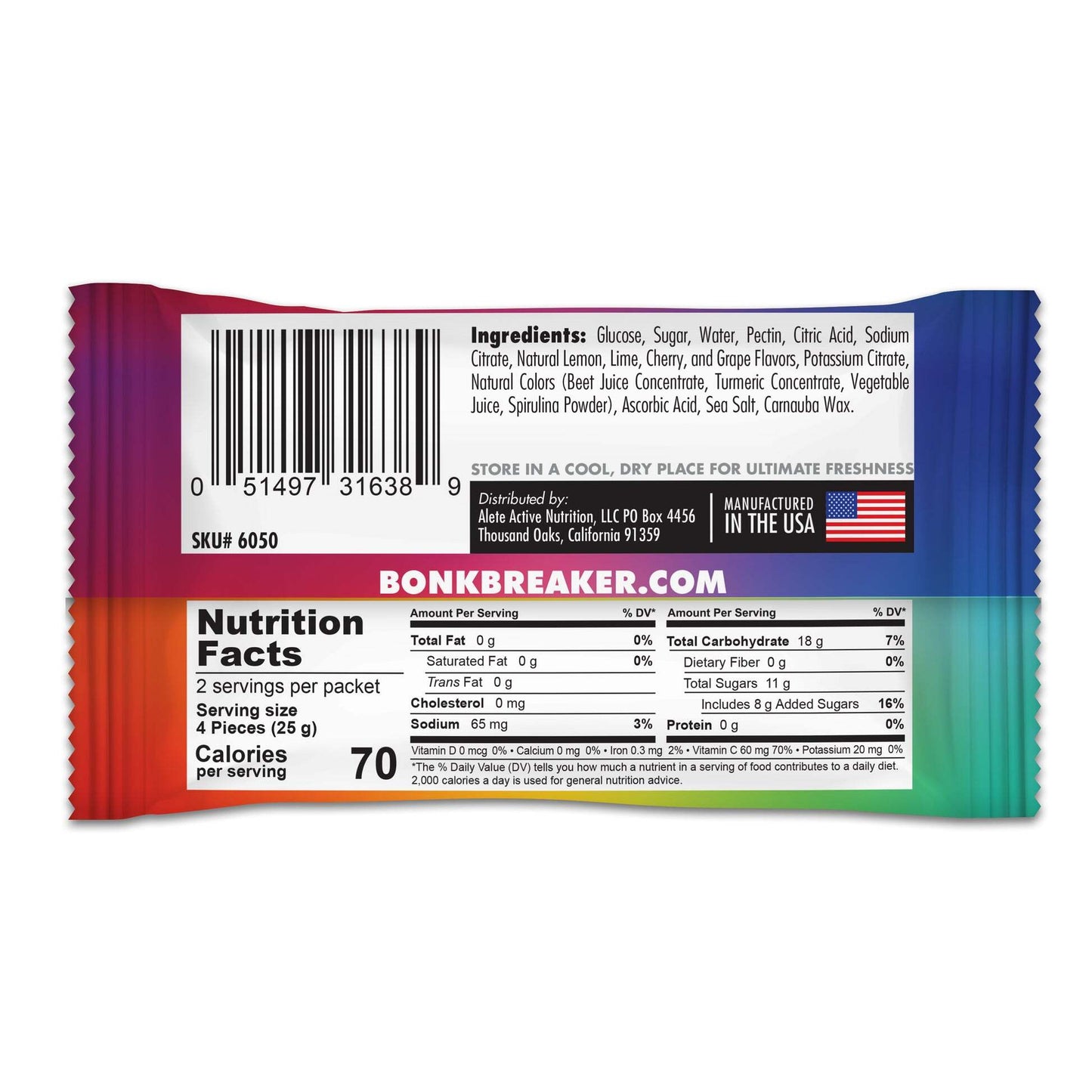 BonkBreaker Energy Chews [Rainbow Blast] - 1 PACK