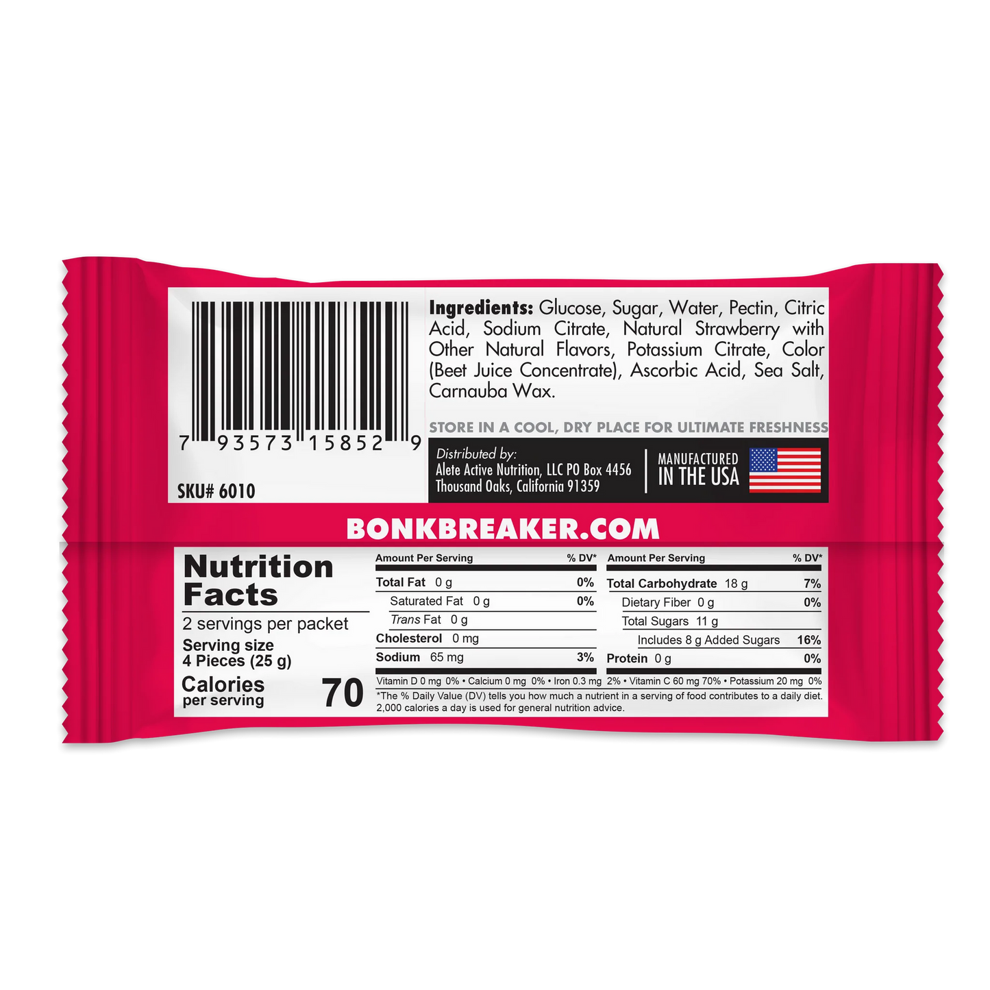 BonkBreaker Energy Chews [Strawberry] - 1 PACK