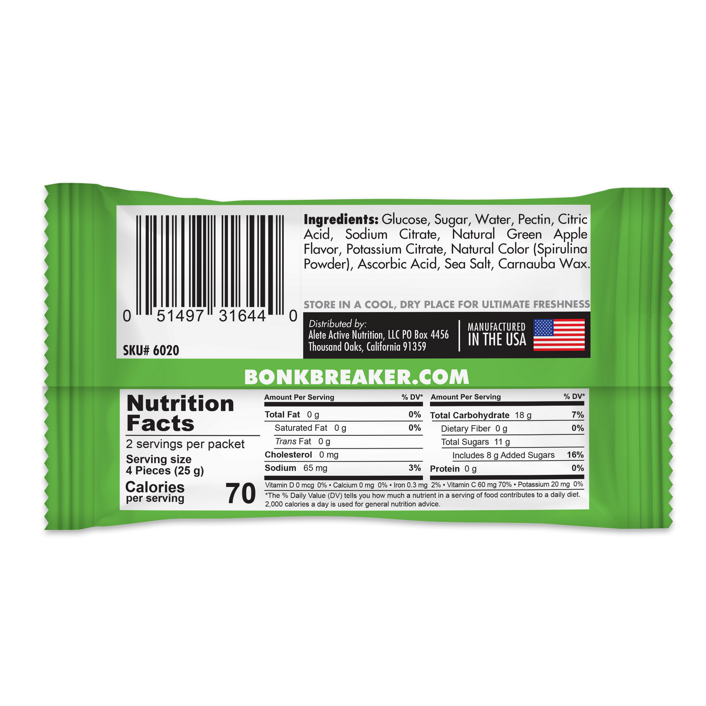 BonkBreaker Energy Chews [Green Apple] - 1 PACK