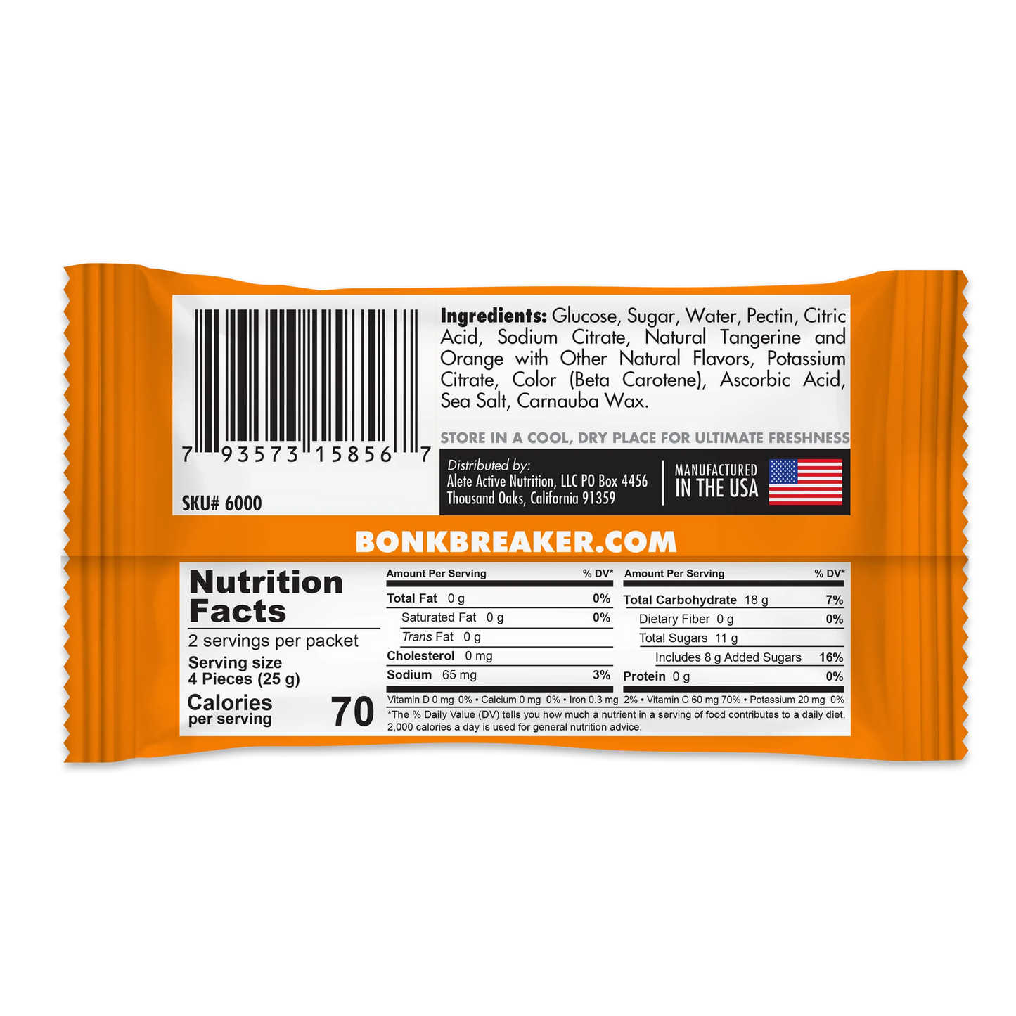 BonkBreaker Energy Chews [Tangerine Orange] - 1 PACK