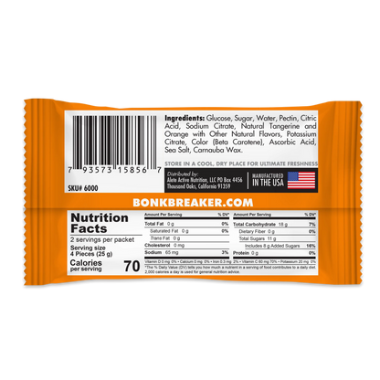 BonkBreaker Energy Chews [Tangerine Orange] - 1 PACK