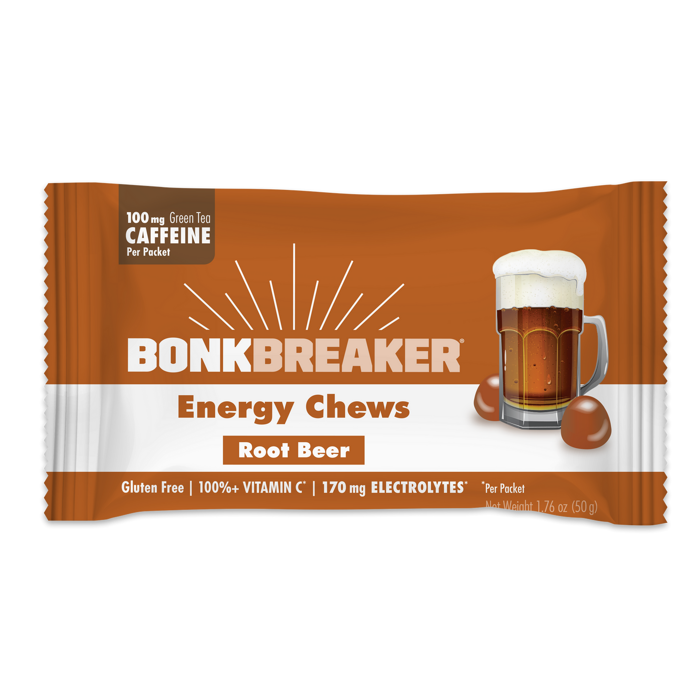 BonkBreaker Energy Chews [Root Beer w/ Caffeine] - 1 PACK