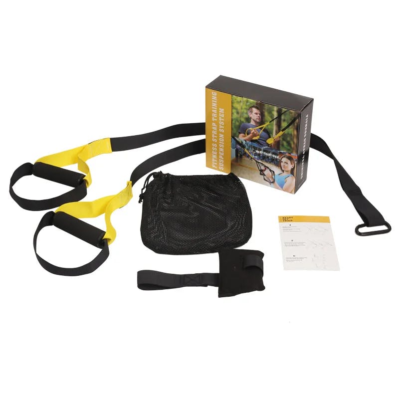 TOPKO Adjustable Suspension Trainer Straps [Resistance Training] - YELLOW & BLACK