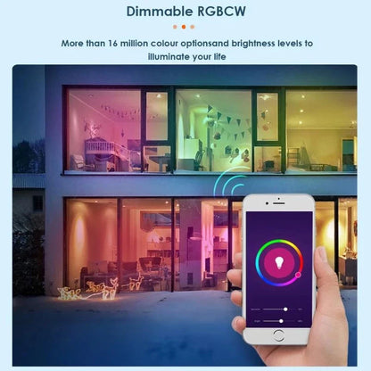 Tuya 9W E27 WiFi Light Bulb Smart Life LED 850LM RGB Lamp App Work with Alexa Google Home Dimmable Timer 110v 220v
