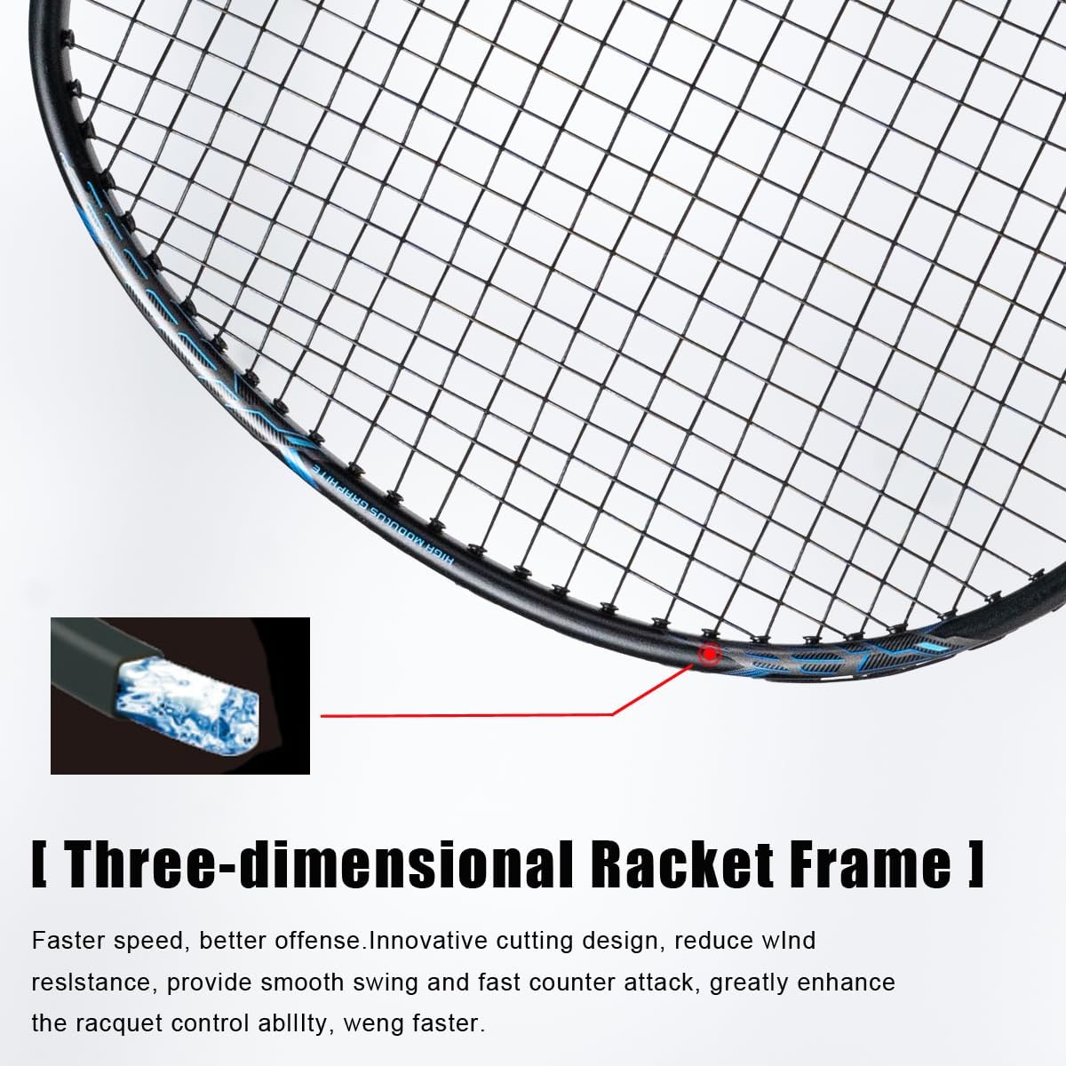 ALPSPORT POWER Carbon Badminton Racket - 1PC