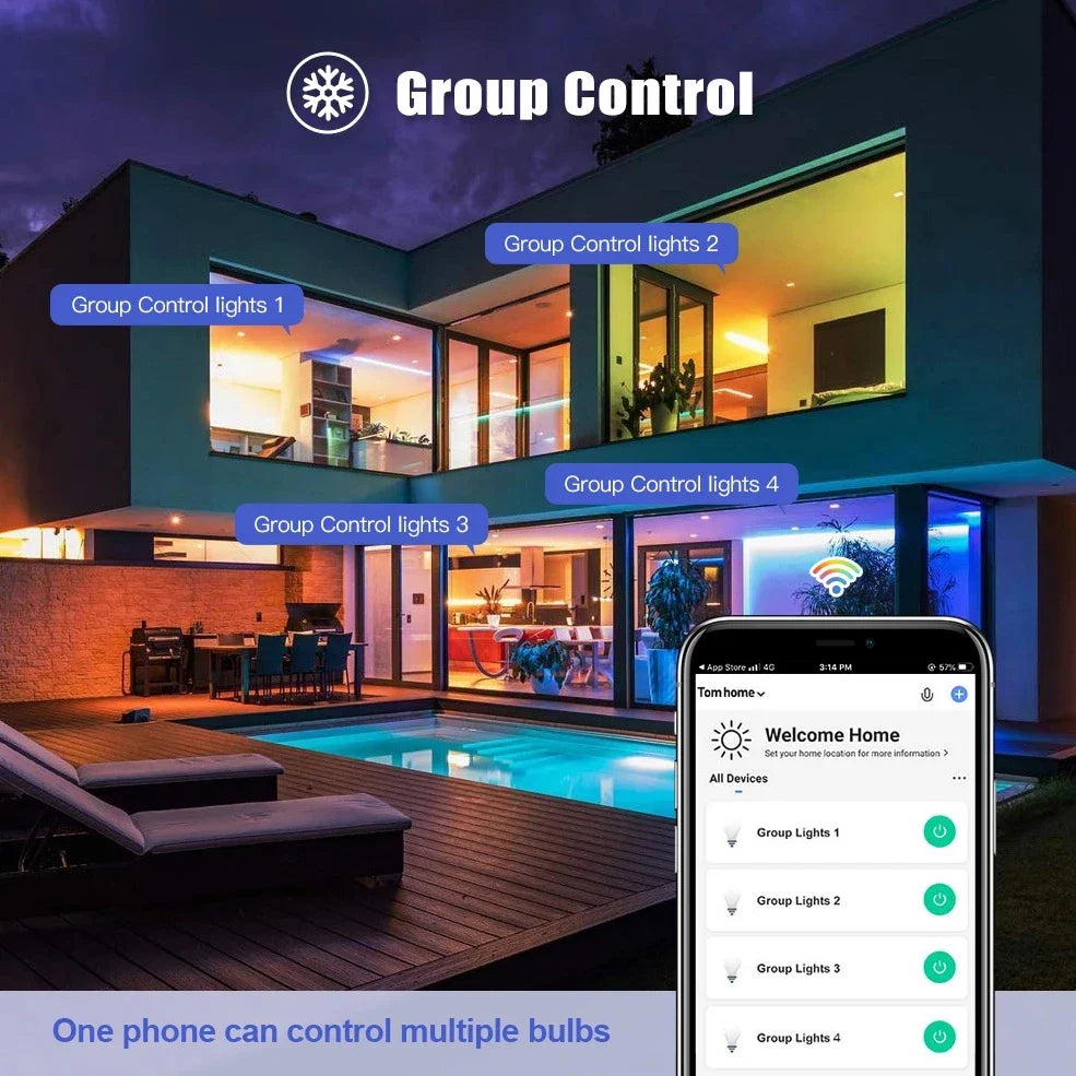 Tuya Zigbee 10W Smart Light Bulb E27 RGB LED Lamp Dimmable Timing with  Smart Life APP Voice Control for Google