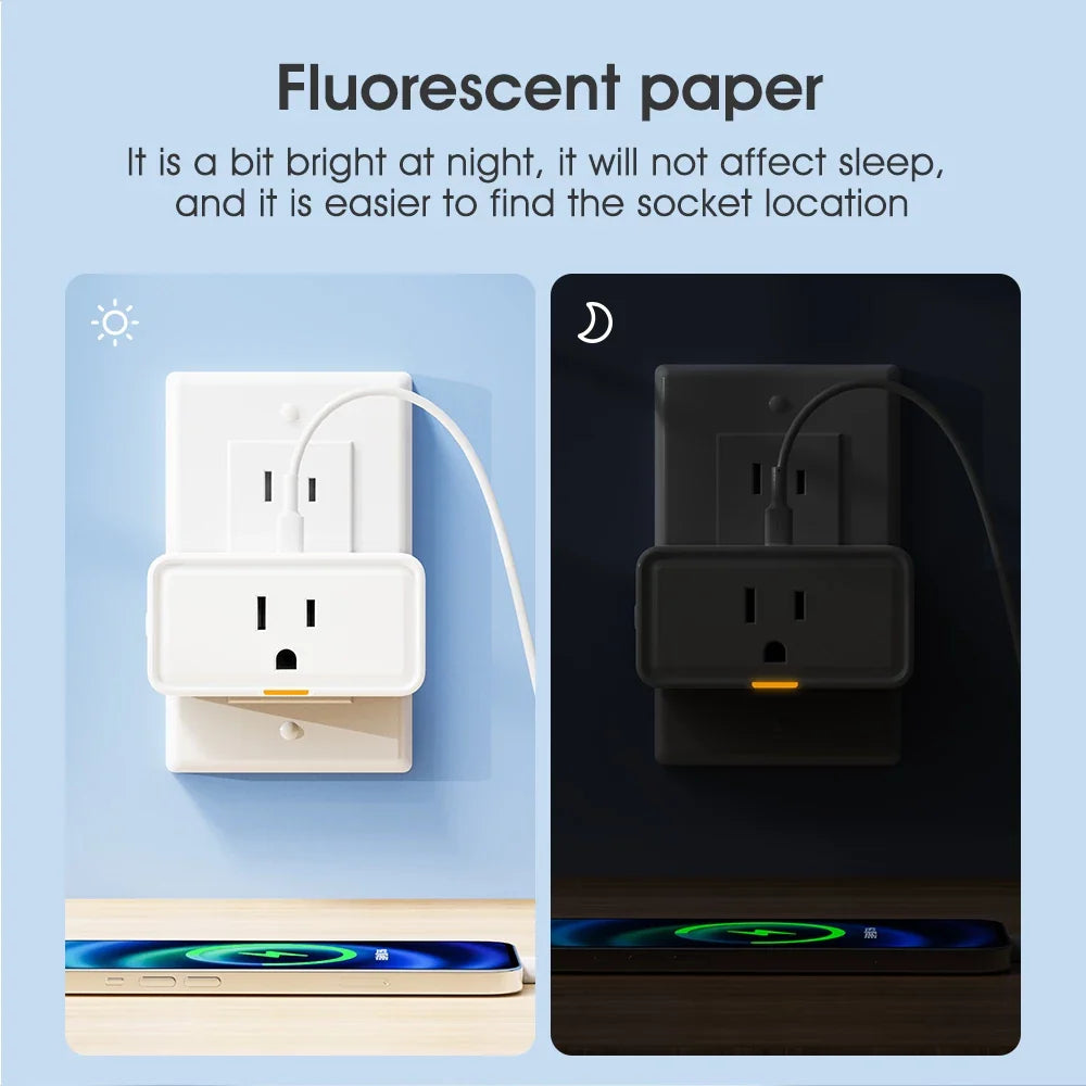 Tuya Smart Plug US Mini Smart Home Outlet Power Monitor Timer APP Voice Works With Alexa Google Home 15A
