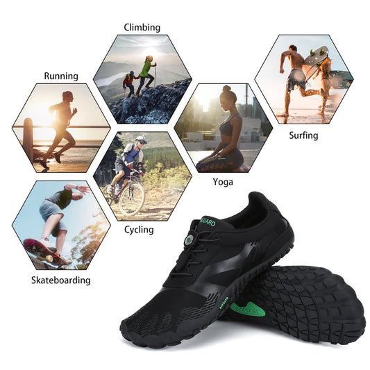 Saguaro Vitality III Breathable Minimalist Running Shoes - BLACK
