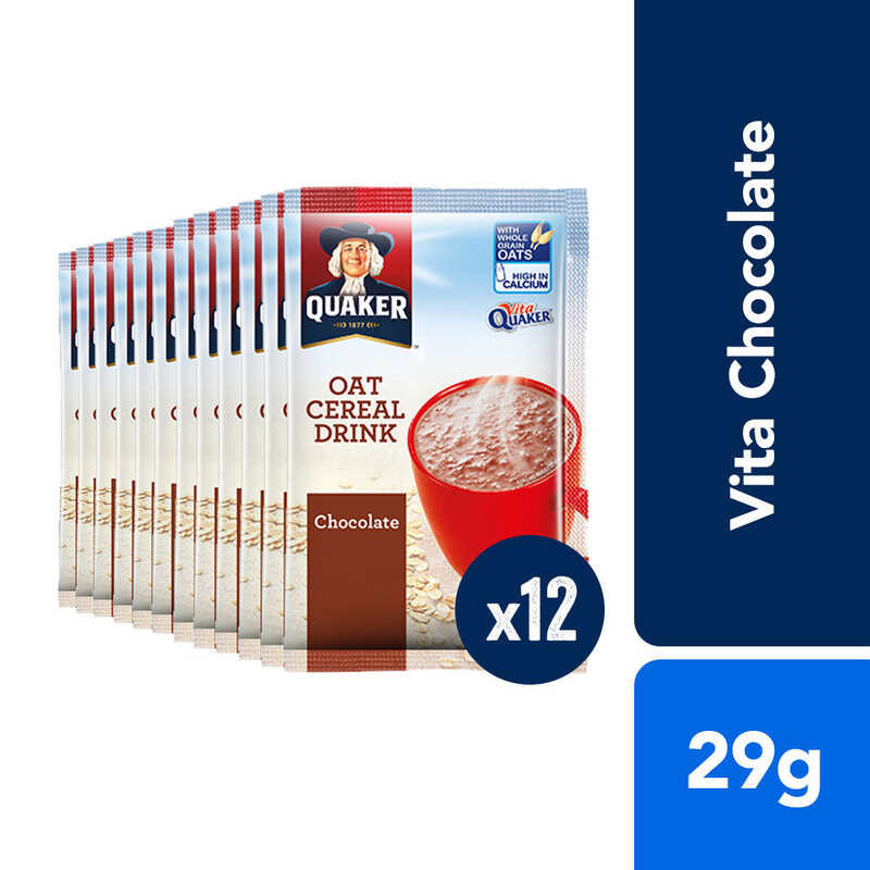 1 CASE Quaker Vita Cereal Drink Chocolate (12 x 29g) 12 Boxes