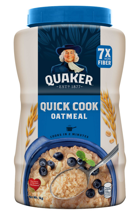 Quaker Quick Cook Oatmeal 1kg Jar
