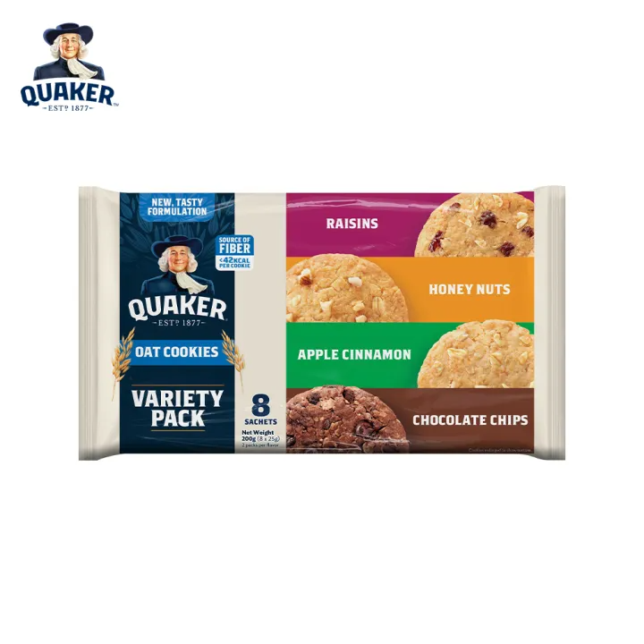 1 CASE - Quaker Oats Cookies Variety Pack 200g x 24