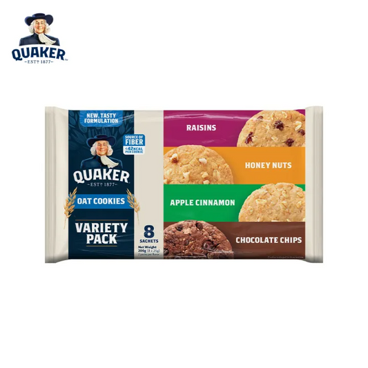 1 CASE - Quaker Oats Cookies Variety Pack 200g x 24