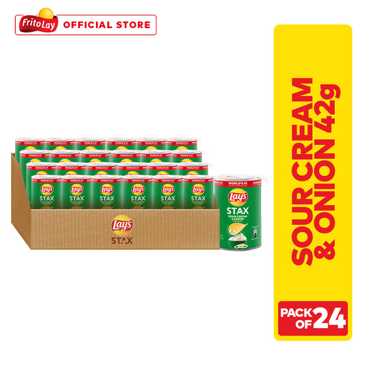 1 CASE Lays STAX Sour Cream & Onion Potato Chips (42g x 24pcs)